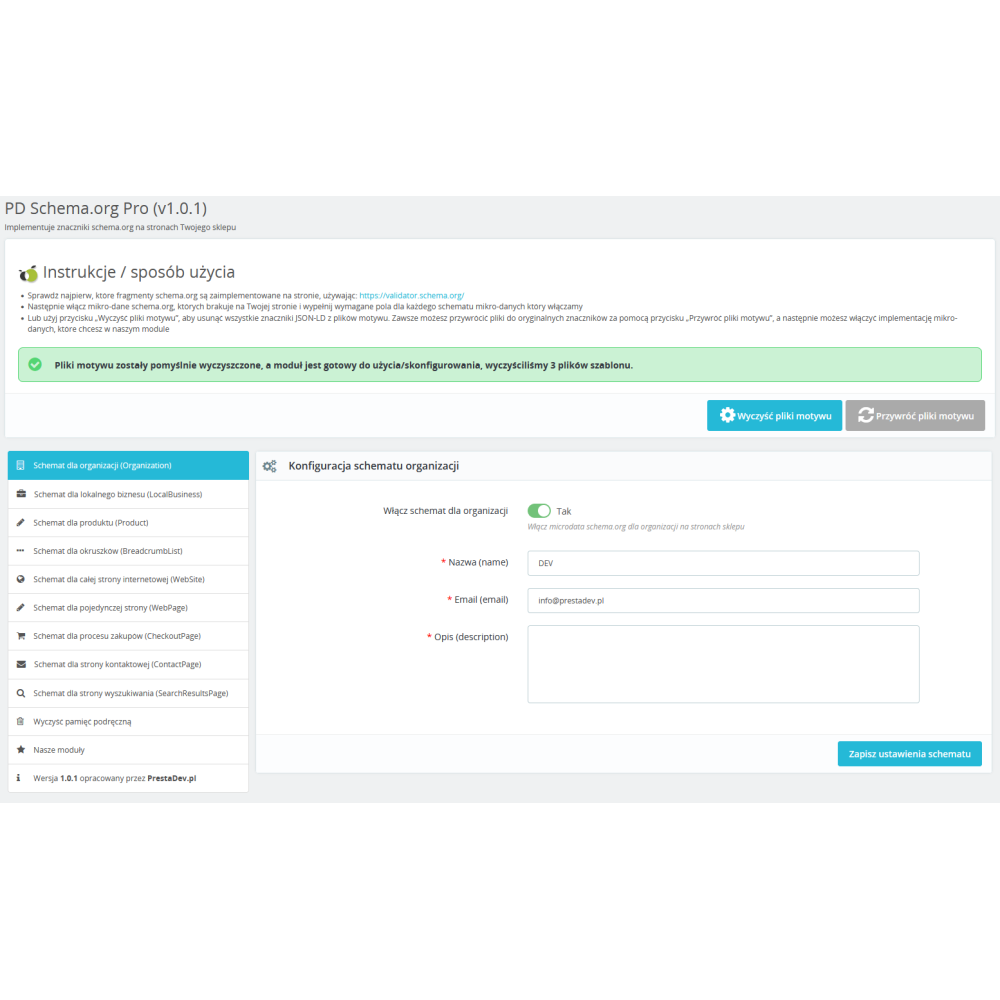 Strukturovaná data Schema.org (JSON-LD) Pro pro PrestaShop