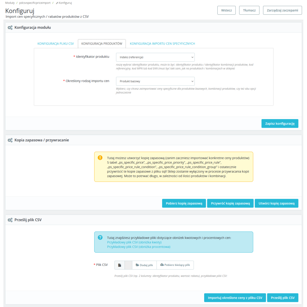 Import slev z CSV Pro modul pro PrestaShop