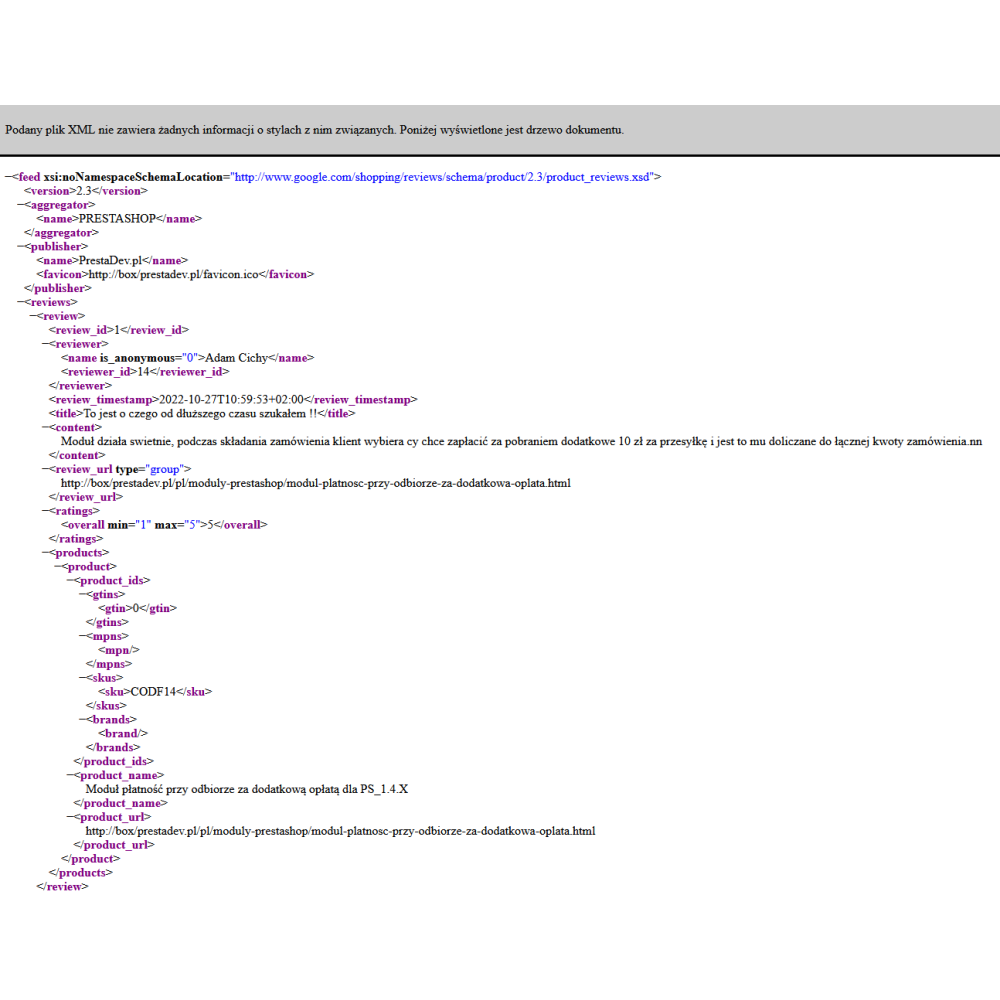 Google Customer Reviews Pro module for PrestaShop
