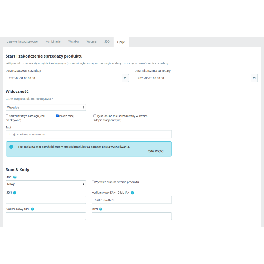 Product availability management module over time for PrestaShop