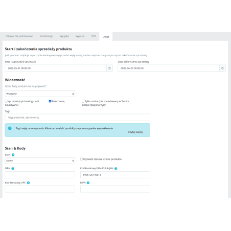 Product availability management module over time for PrestaShop