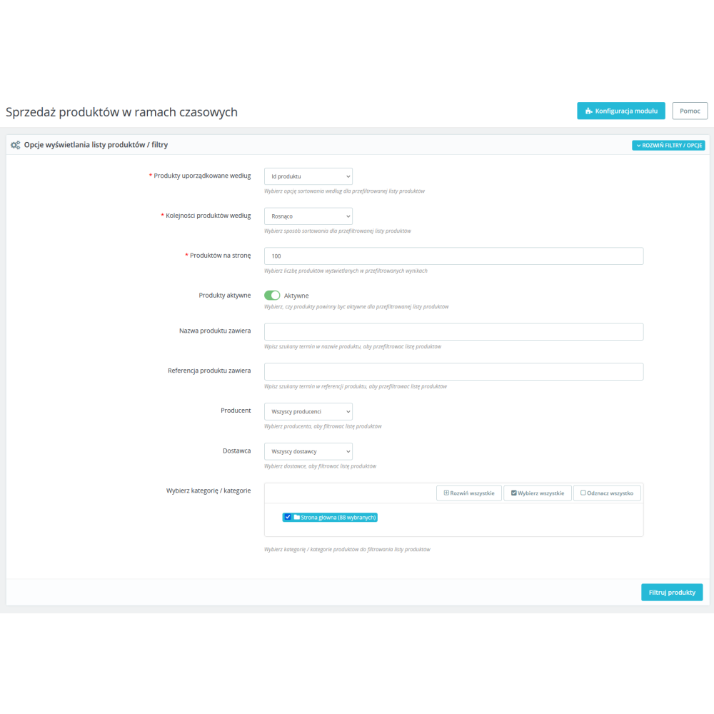 Модуль керування доступністю товарів у часі для PrestaShop