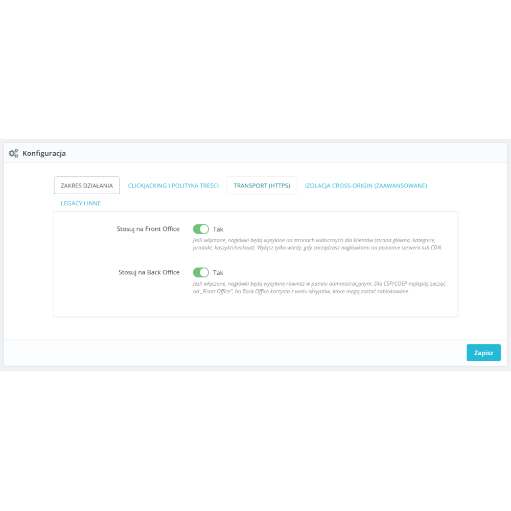 Security Headers Pro module for PrestaShop