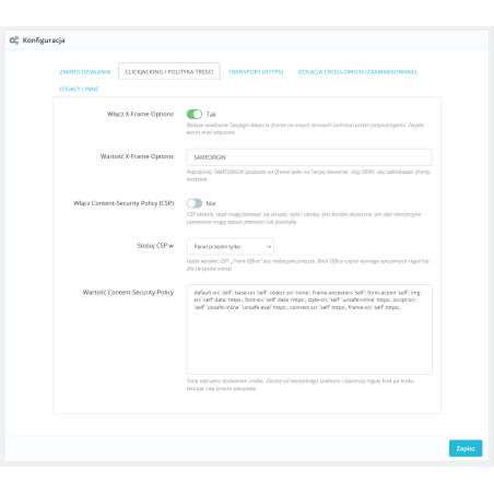 Security Headers Pro module for PrestaShop