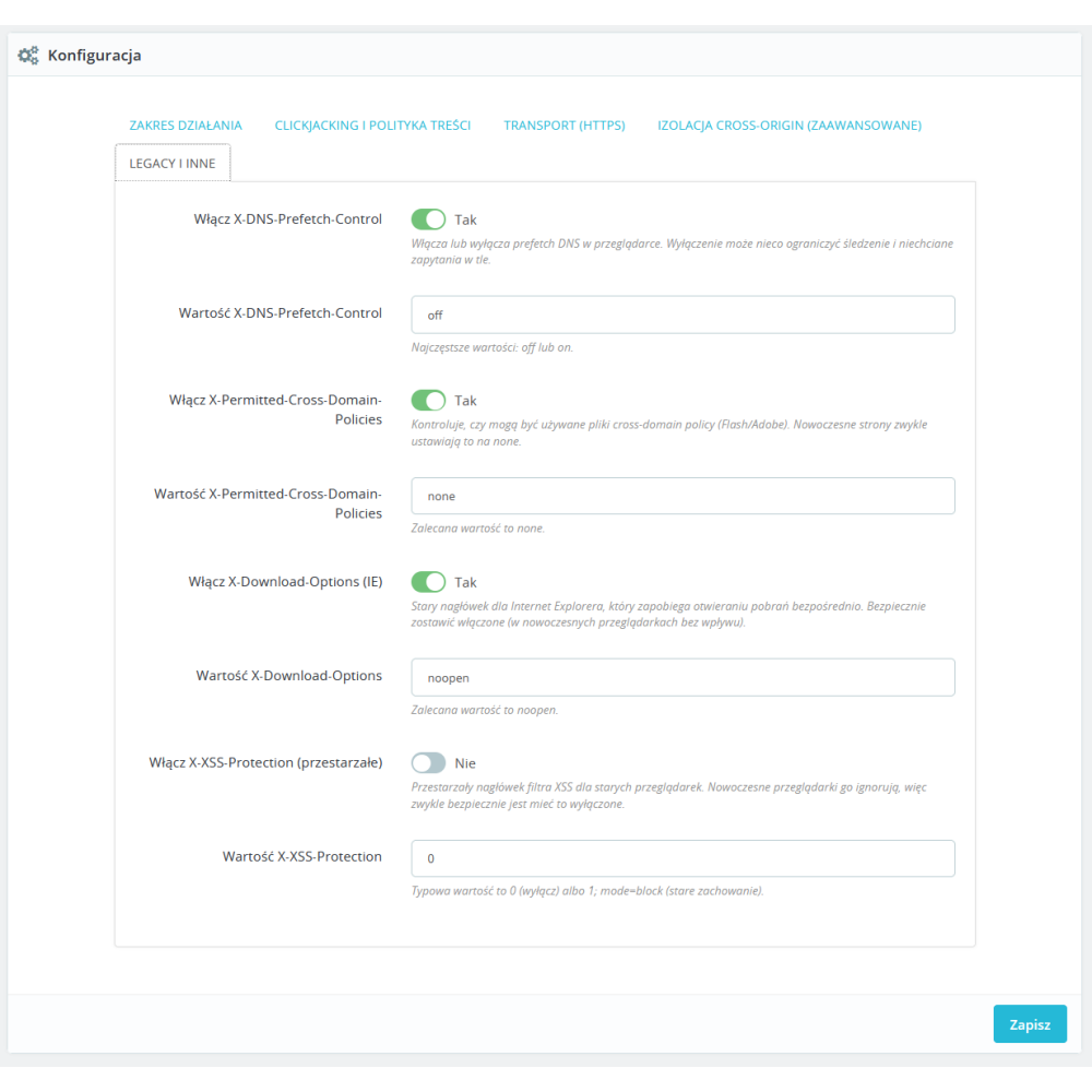 Sicherheits-Header Pro Modul für PrestaShop