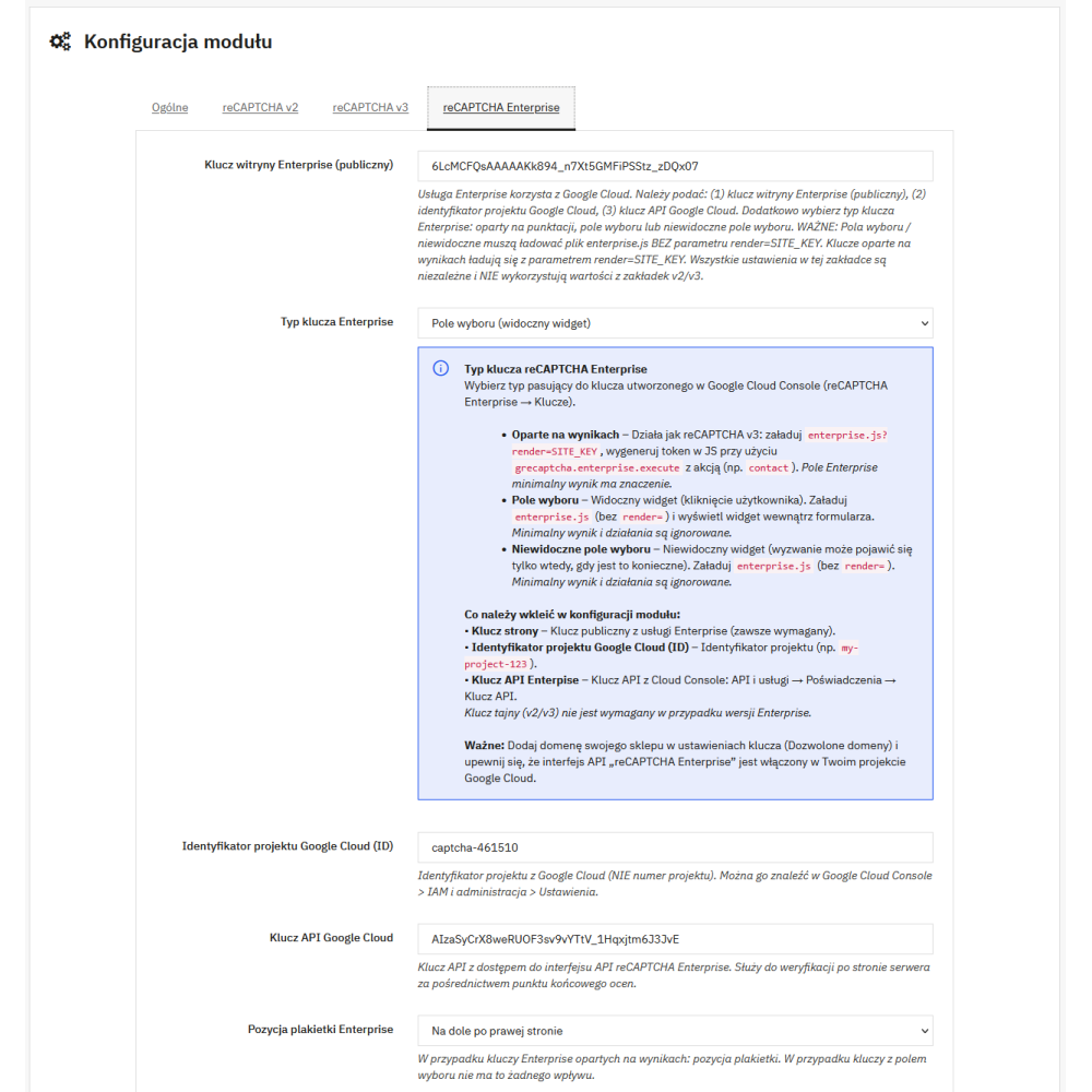 Modulo Google reCaptcha Pro per Prestashop