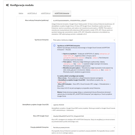 Google reCaptcha Pro Module for PrestaShop