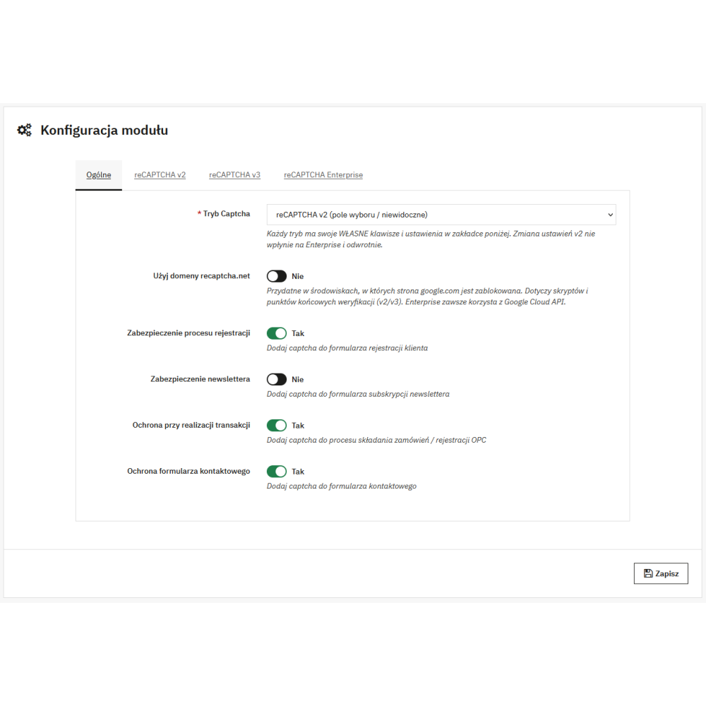 Modulo Google reCaptcha Pro per Prestashop