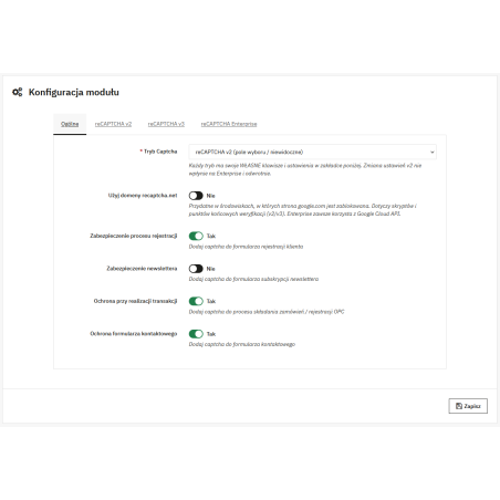 Google reCaptcha Pro Module for PrestaShop