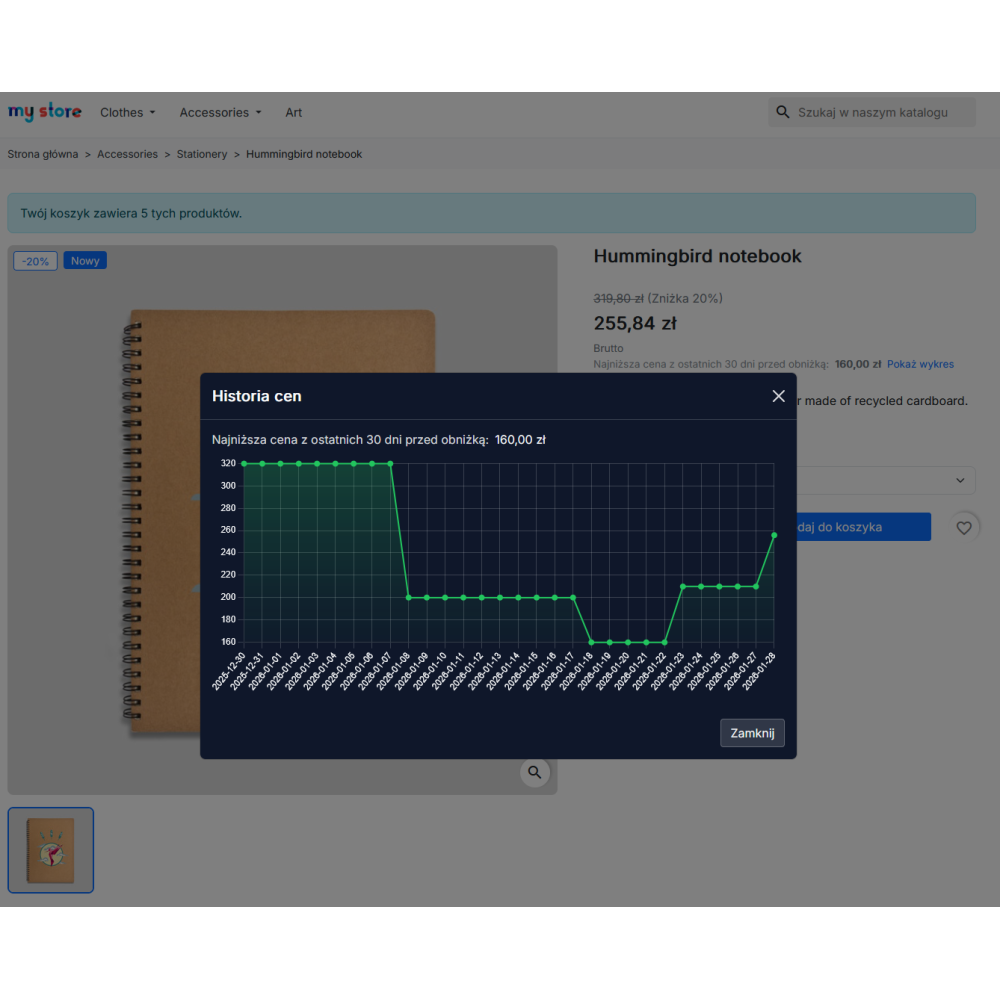 Module Omnibus pour PrestaShop – historique des prix et prix le plus bas sur 30 jours