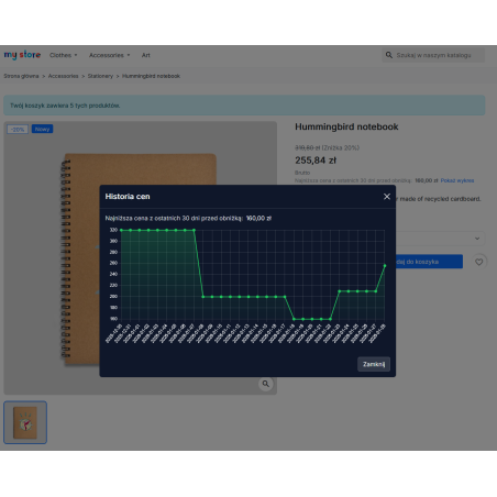 Module Omnibus pour PrestaShop – historique des prix et prix le plus bas sur 30 jours