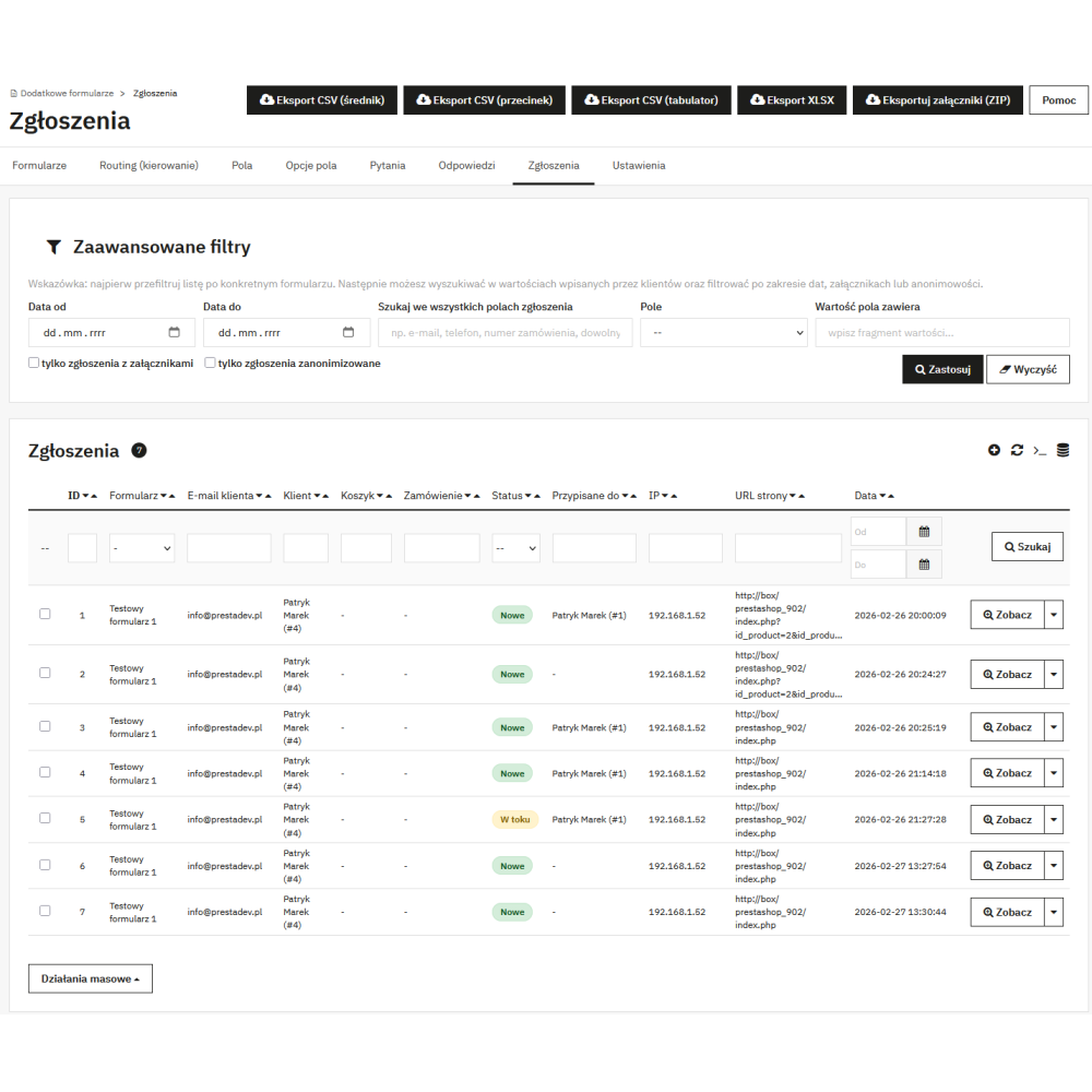 Pokročilé formuláře Pro – modul formulářů pro PrestaShop