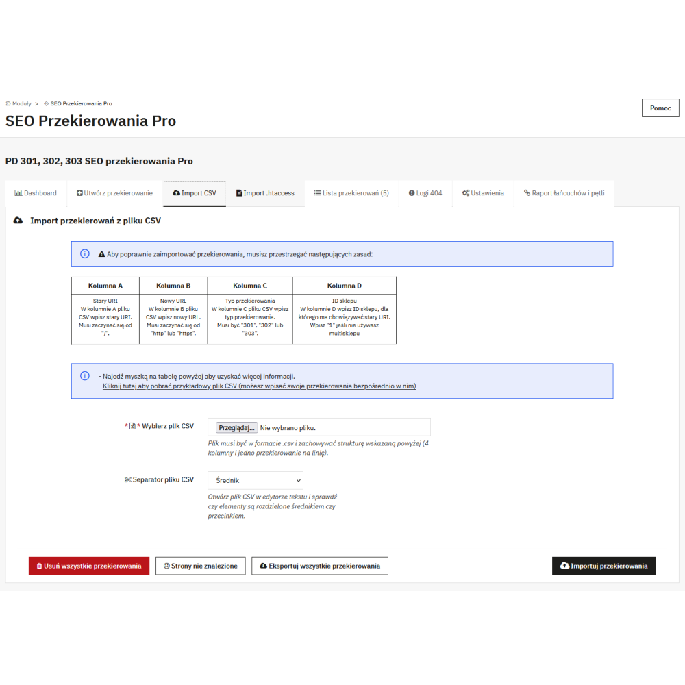 PD SEO Redirects Pro - 301/302/303-Weiterleitungen für PrestaShop