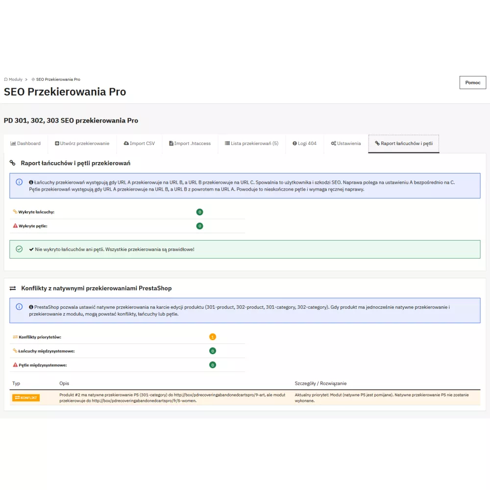 PD SEO Redirects Pro - Przekierowania 301/302/303 dla PrestaShop