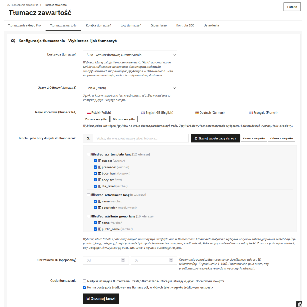 Shop-Übersetzungen Pro Modul für PrestaShop