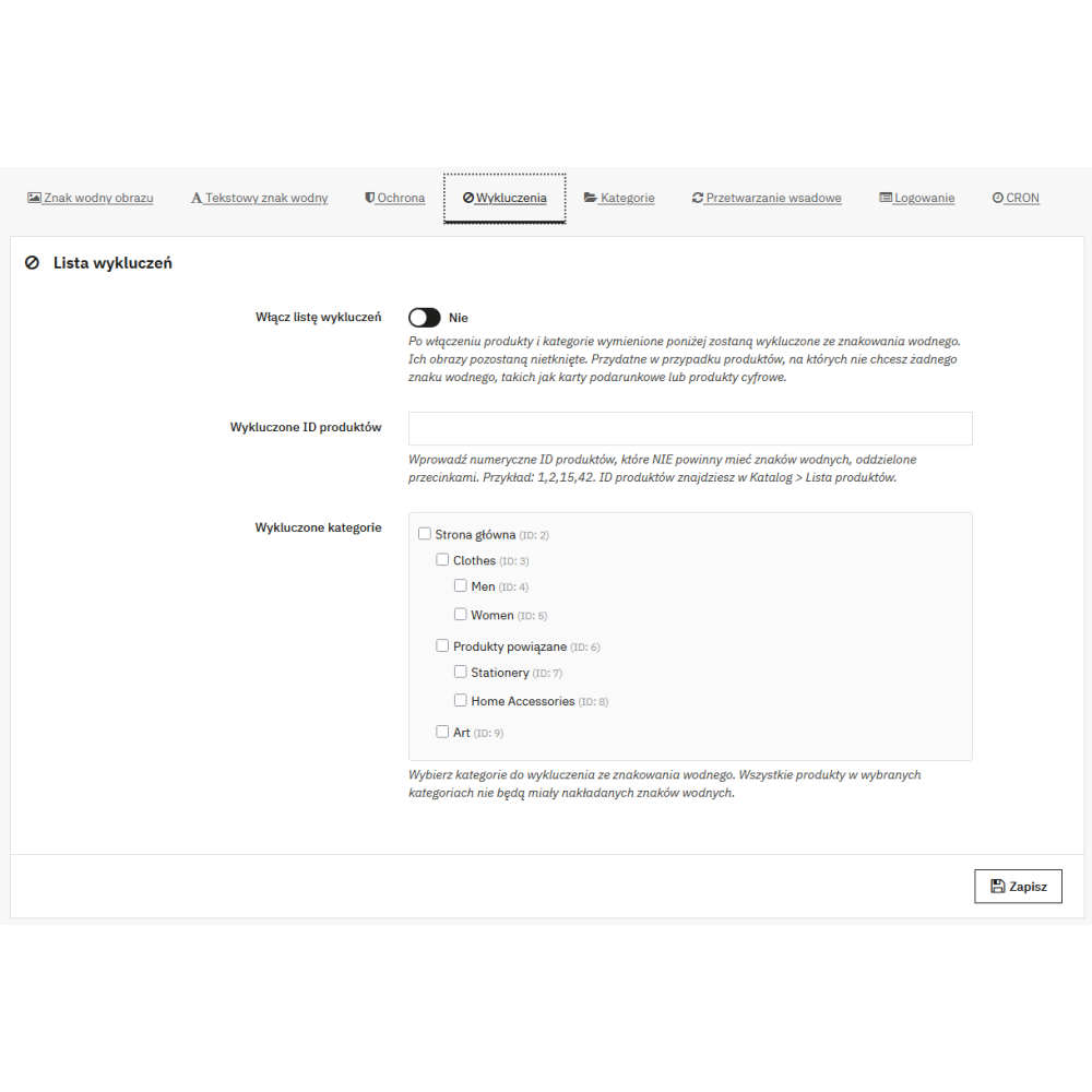 Watermark Pro Modul für PrestaShop