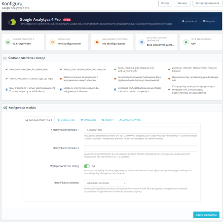 Google Analytics 4 Pro moduł dla PrestaShop
