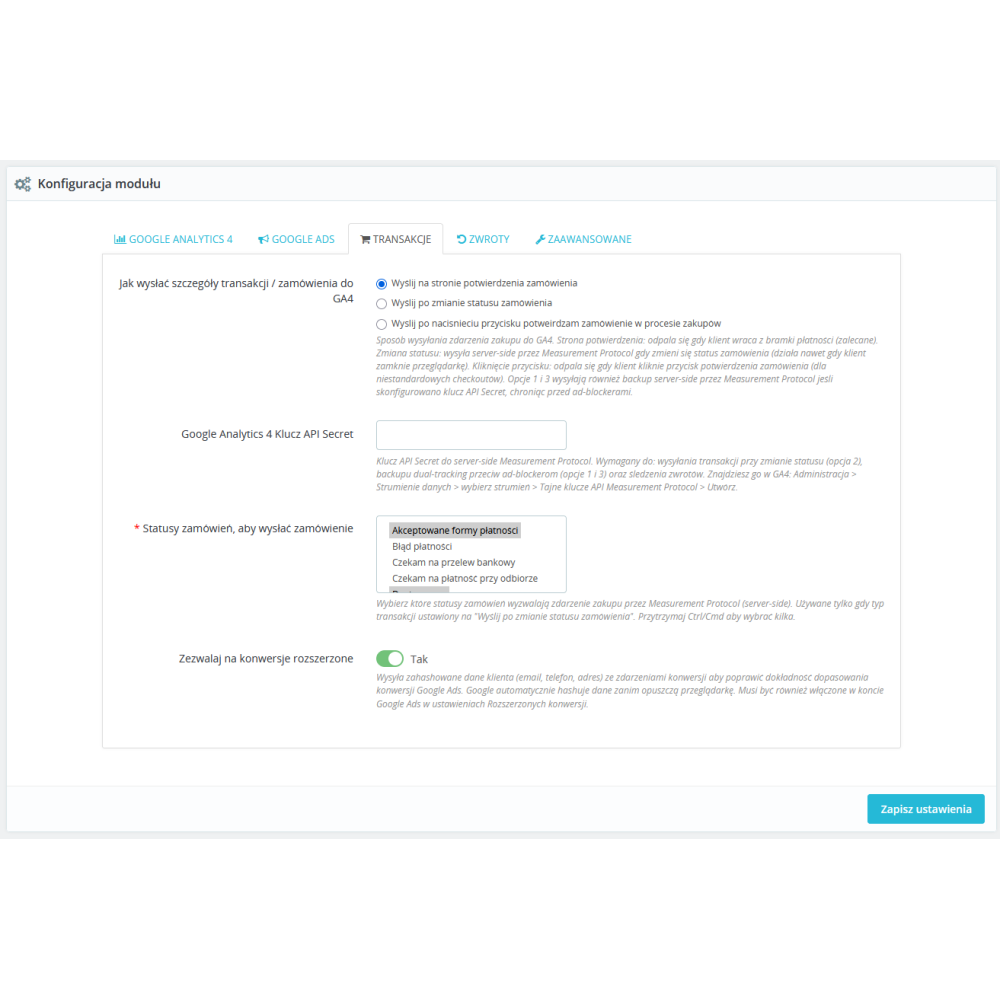 Google Analytics 4 Pro module for PrestaShop
