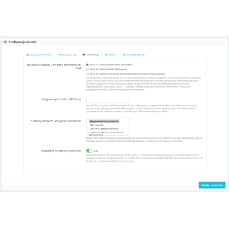 Google Analytics 4 Pro module for PrestaShop