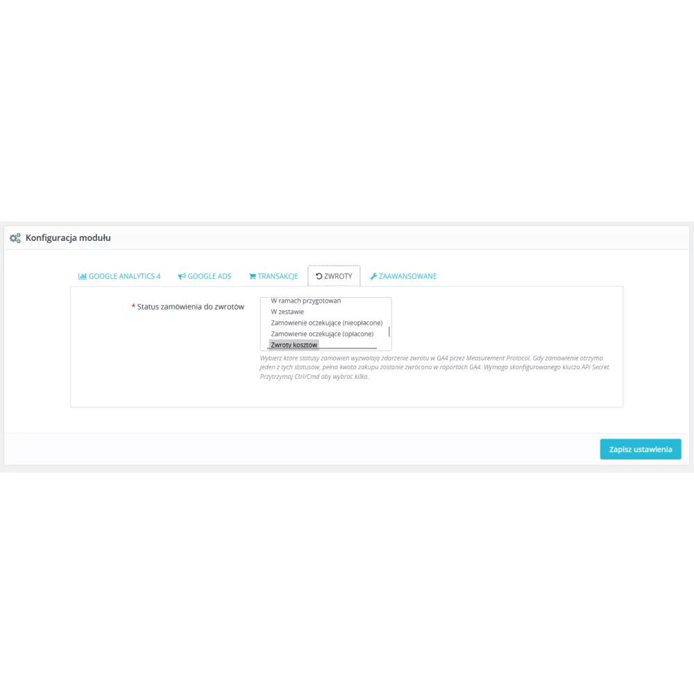 Google Analytics 4 Pro moduł dla PrestaShop