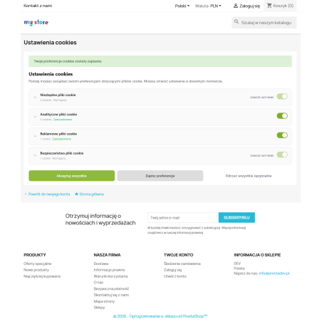 Modulo avanzato per i cookie per PrestaShop