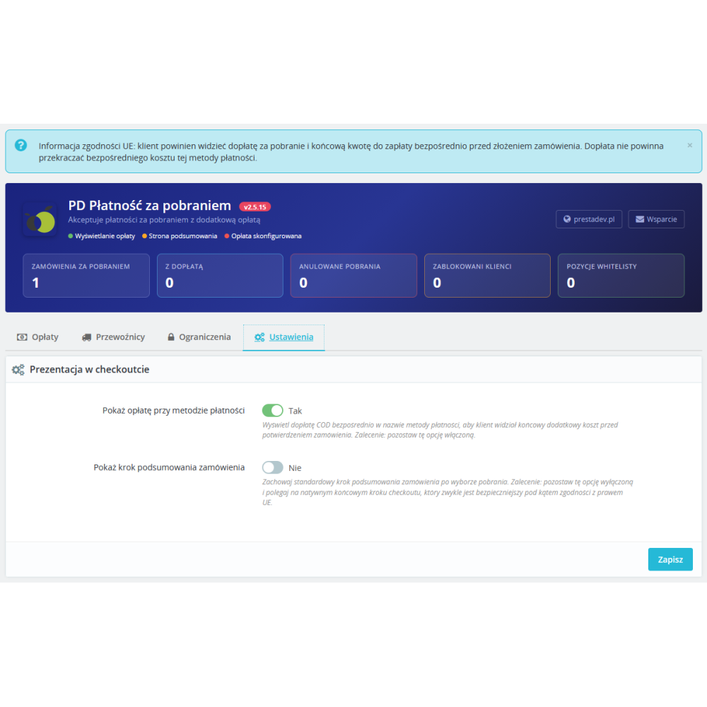 Cash on Delivery Pro module for PrestaShop
