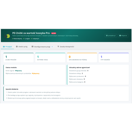 Sconti progressivi in base al valore del carrello Pro per Prestashop