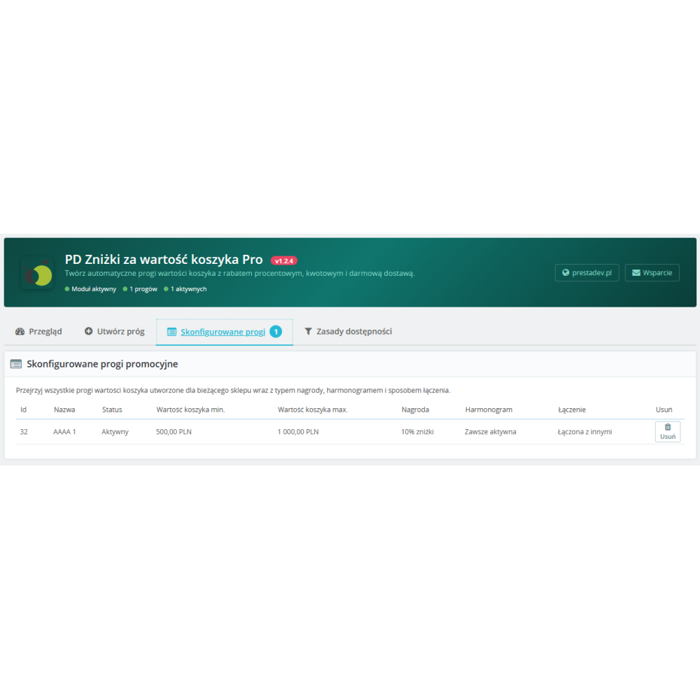 Množstevní slevy podle hodnoty košíku Pro pro Prestashop