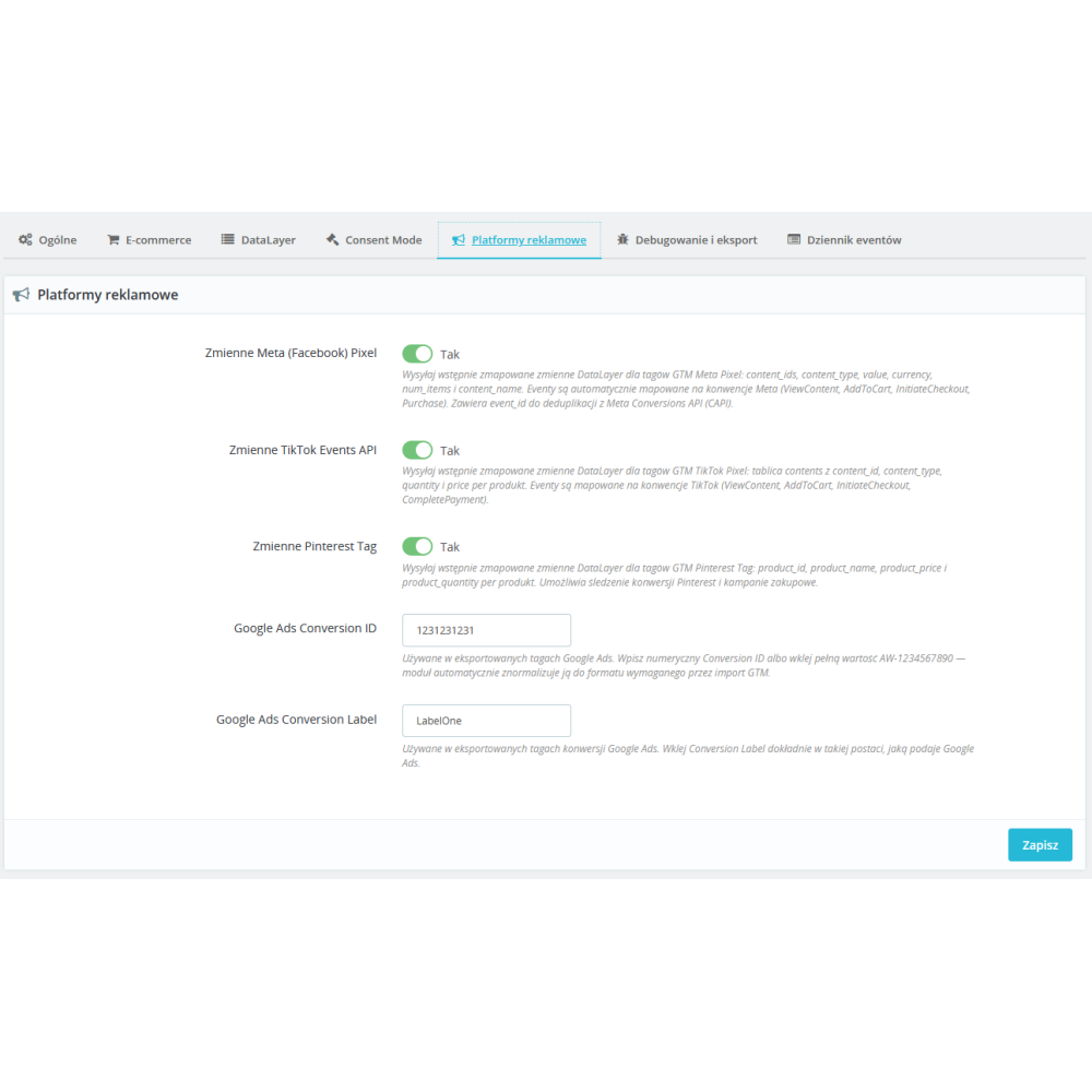 Google Tag Manager Pro module pour PrestaShop