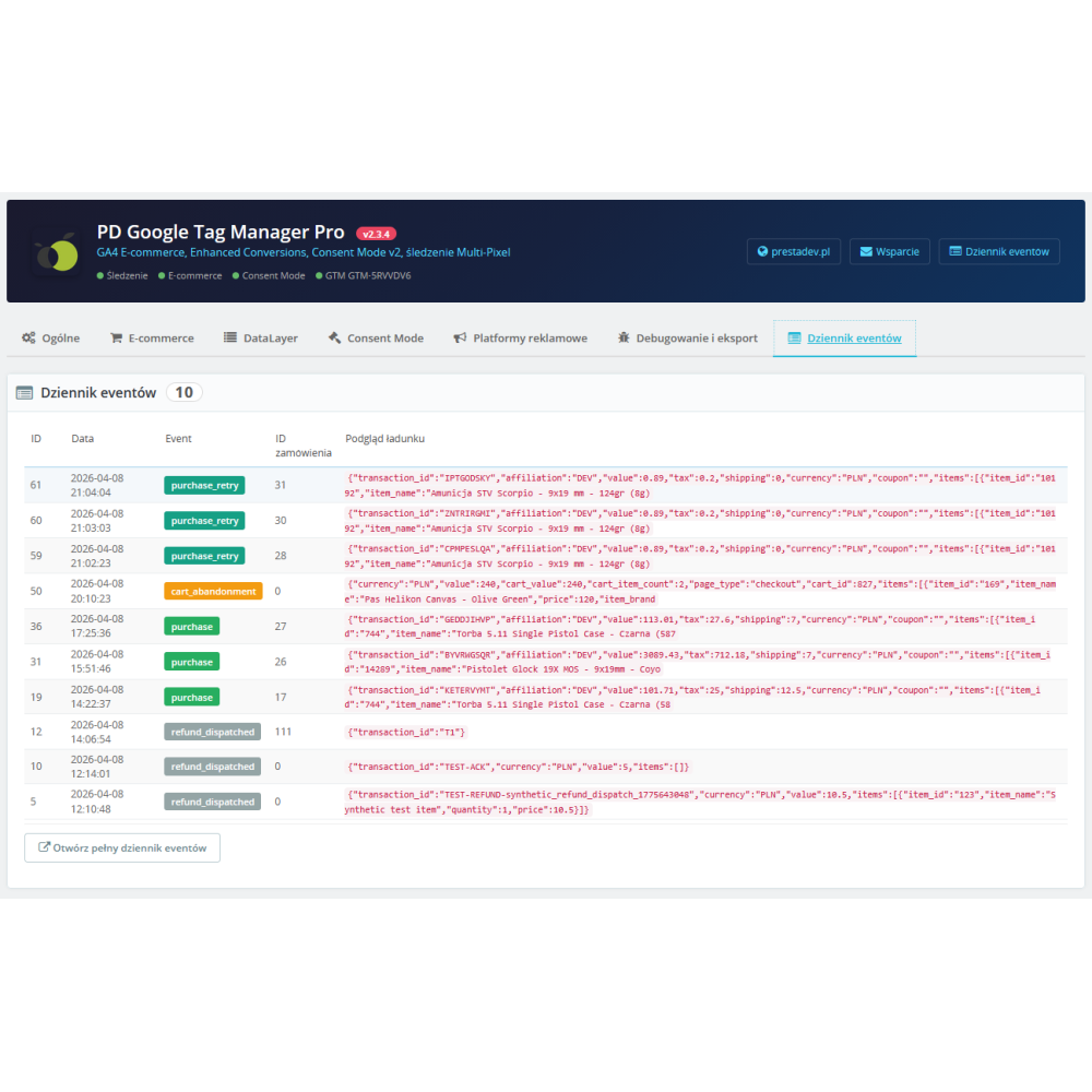 Google Tag Manager Pro modulo per PrestaShop