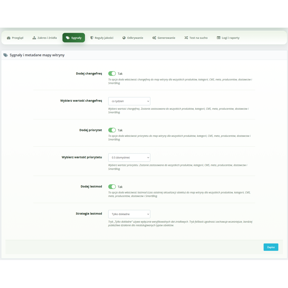 Генератор карти сайту (Sitemap) Pro для PrestaShop
