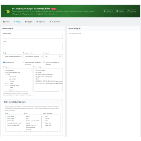 Menedżer reguł przewoźników Pro moduł dla PrestaShop