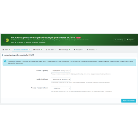 Retrieve company data by NIP number (VAT / VAT EU) Pro module for Prestashop