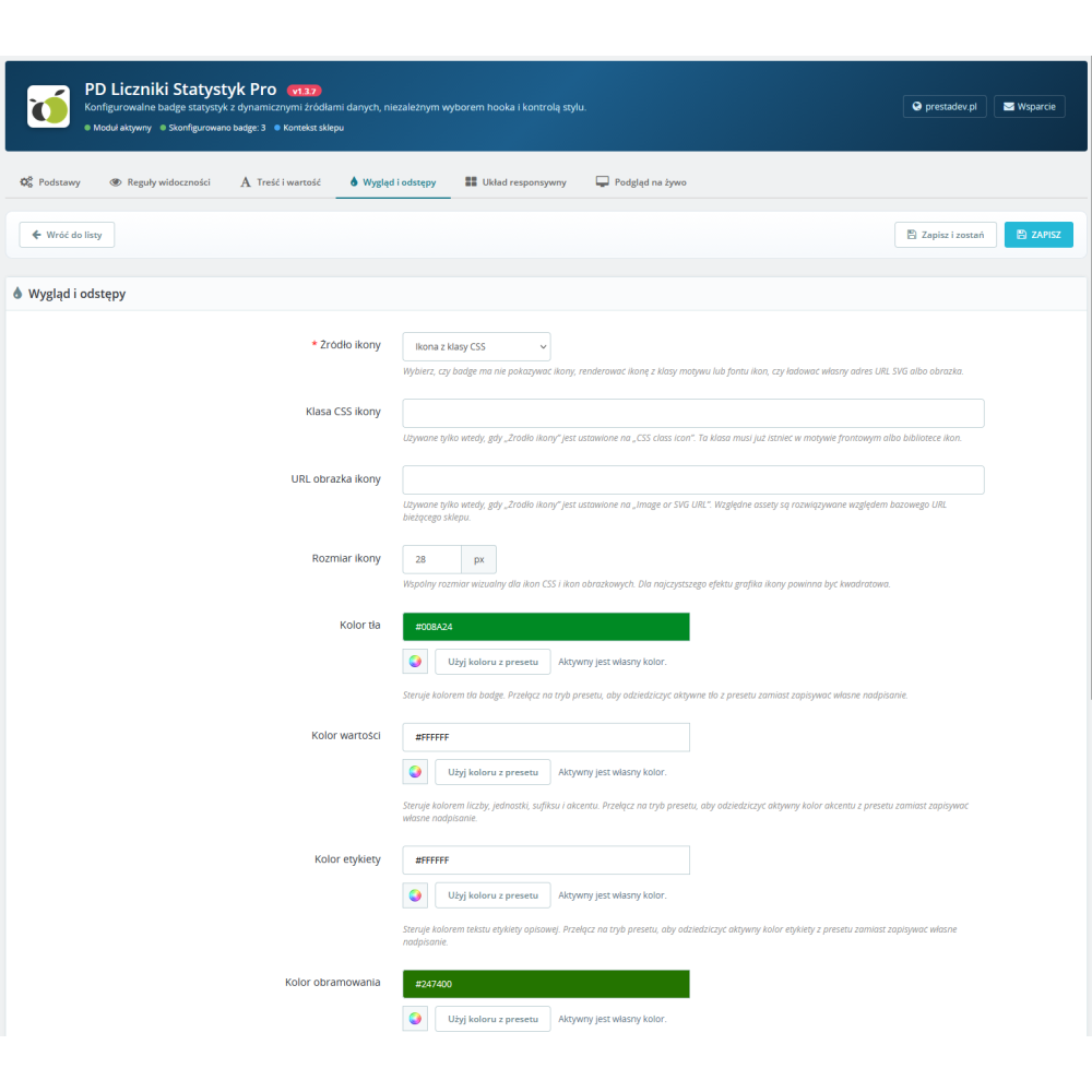Počítadla statistik Pro modul pro PrestaShop
