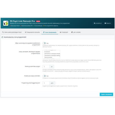 PayU Pro-Zahlungslink für PrestaShop