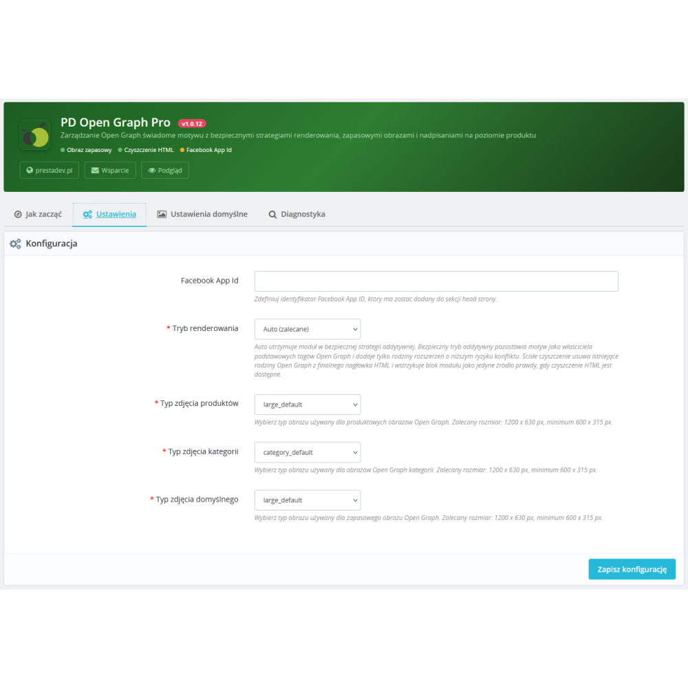 Modulo Open Graph Pro per PrestaShop