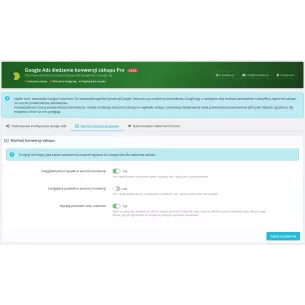 Google AdWords śledzenie konwersji sprzedaży Pro dla PrestaShop 2