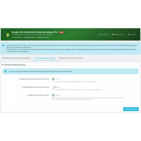 Modulo Google AdWords monitoraggio delle conversioni di vendita Pro per PrestaShop