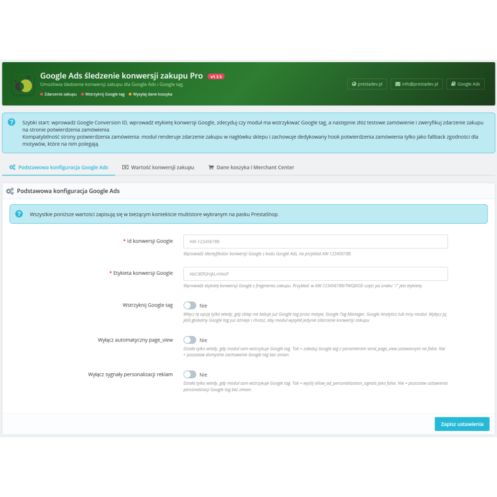Google AdWords Sales Conversion Tracking Pro Module for PrestaShop
