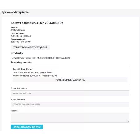 Vrácení a odstoupení Pro modul pro PrestaShop