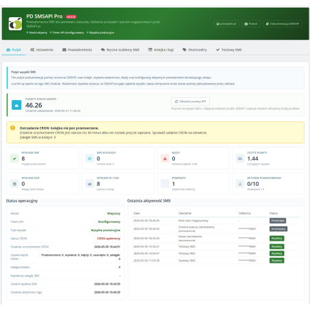 SMSAPI Pro modulo SMSAPI.pl per PrestaShop