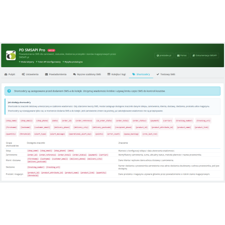 SMSAPI Pro modulo SMSAPI.pl per PrestaShop