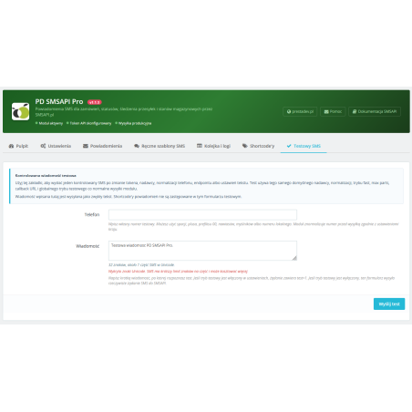 SMSAPI Pro SMSAPI.pl module for PrestaShop