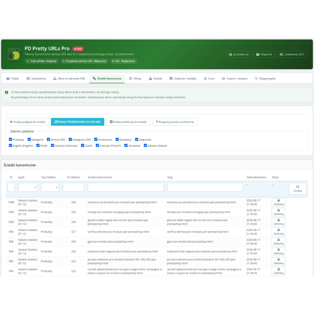 URLs propres Pro module pour PrestaShop