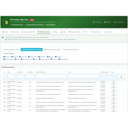 Clean URLs Pro module for PrestaShop