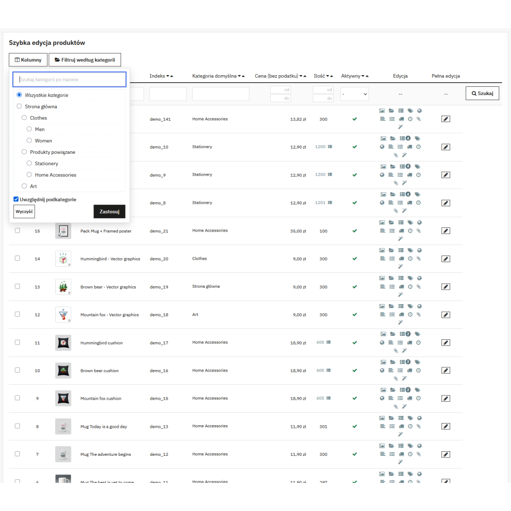 Rychlá editace produktů Pro Prestashop