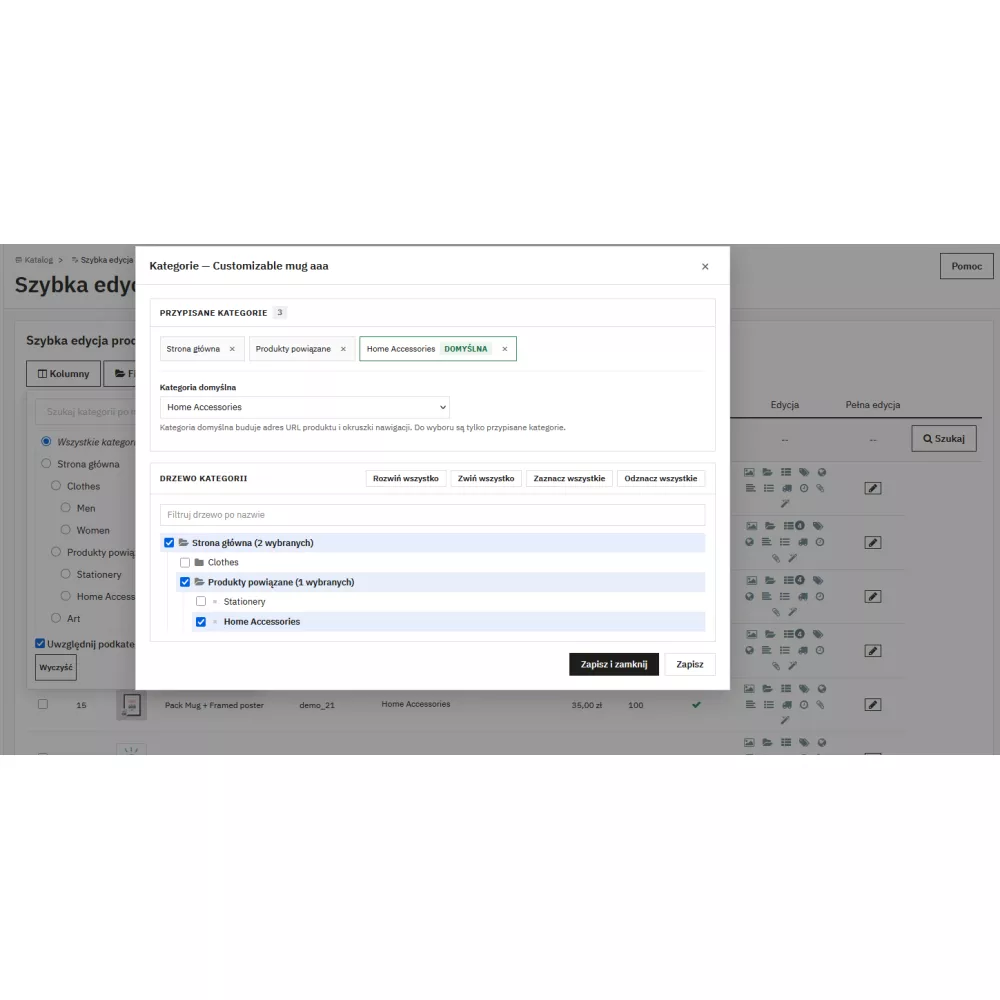 Szybka edycja produktów Pro Prestashop