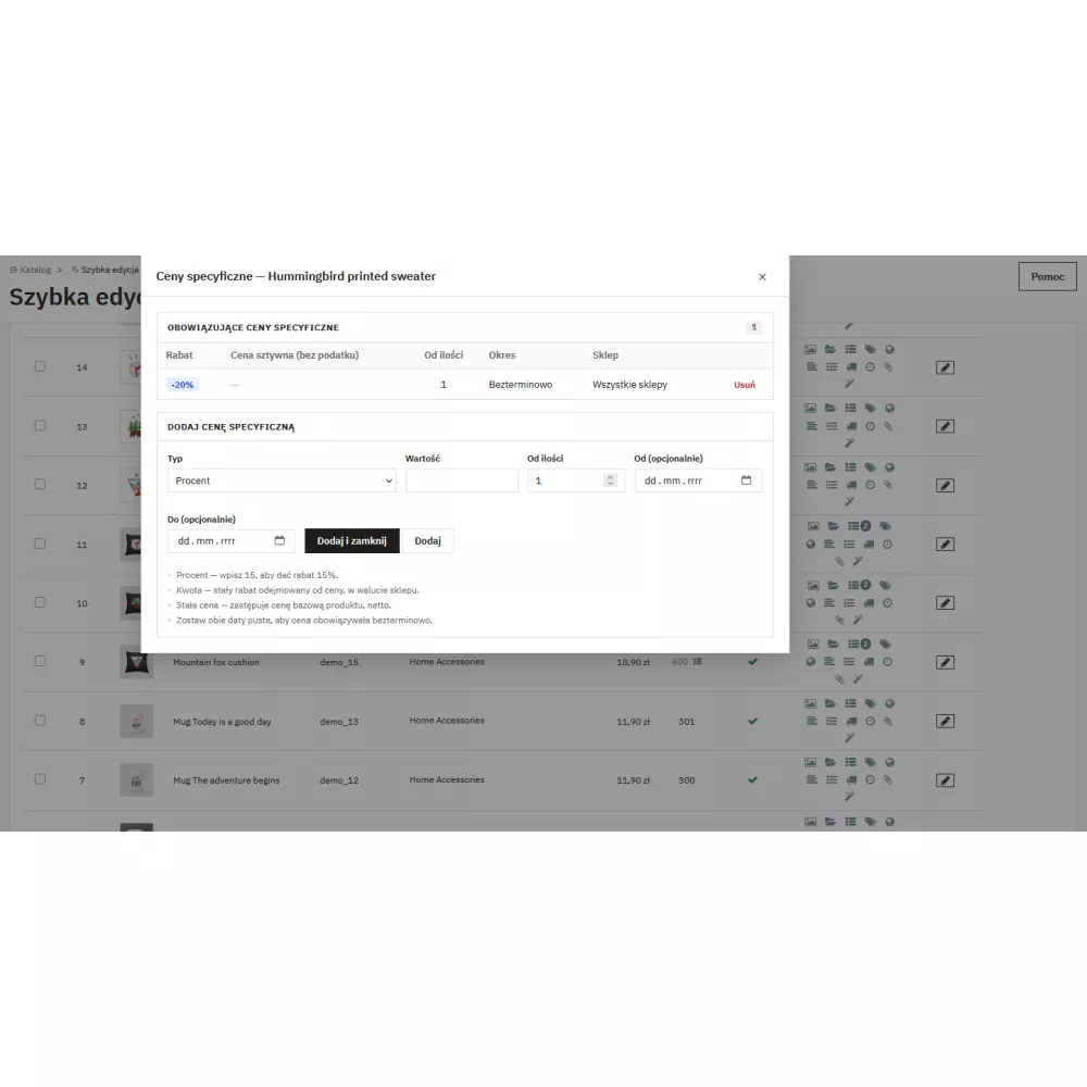 Szybka edycja produktów Pro Prestashop