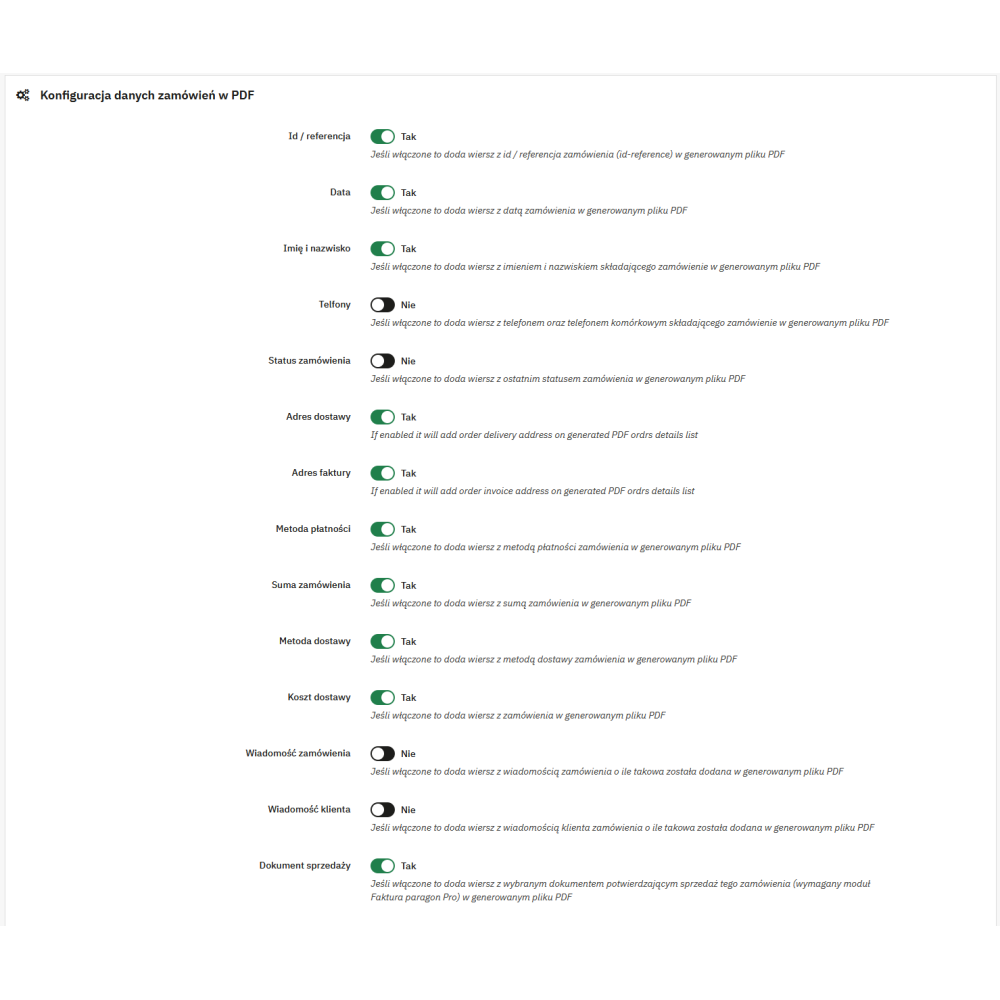 Масовий друк даних замовлень у PDF для PrestaShop