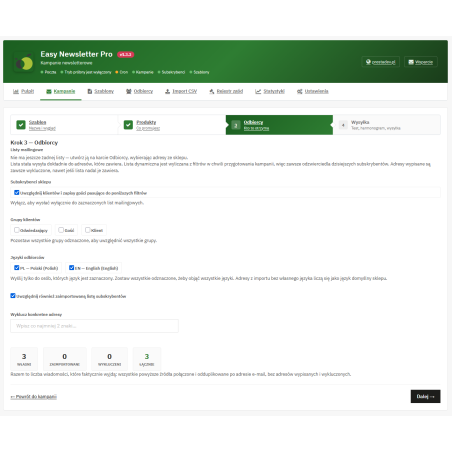 Easy Newsletter Pro - moduł newslettera dla PrestaShop z kreatorem kampanii i własnym silnikiem wysyłki